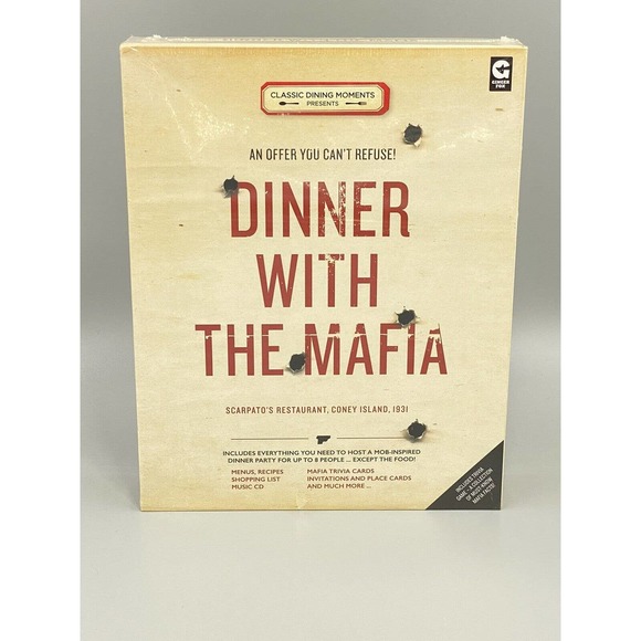 Dinner with the Mafia Mob Themed Dinner Party Kit & Trivia Dining Game & CD NEW - Picture 1 of 9